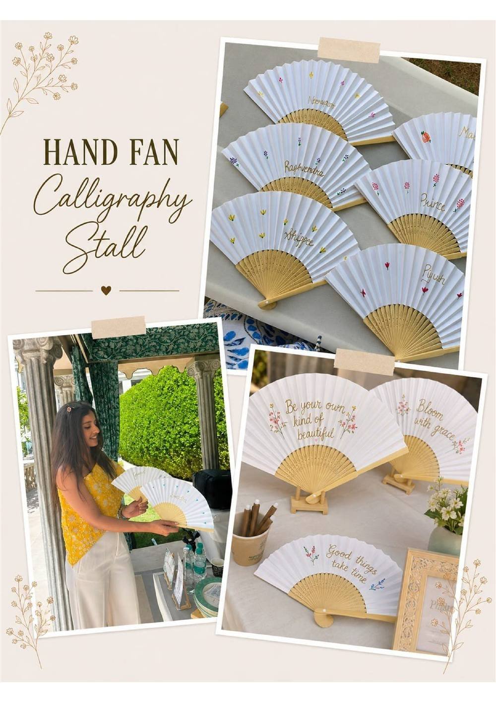 Calligraphy Handfan Carnival Stall — Carnival Artist wedding stall by Rajasthan Event Management